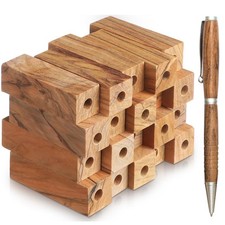 DoubleFill 20 Pcs Pre Drilled 7mm Olive Wood Pen Blanks for Woodturning Pen... 