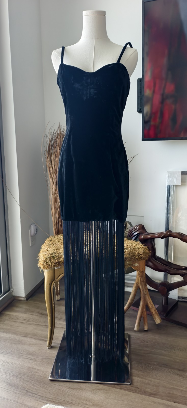 DOLCE AND GABBANA Editorial Vintage Velvet DRESS SZ IT42 Collectible image 4
