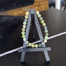 Green Opal Natural Gemstone Bead Bracelet  Smooth Round 8mm