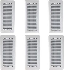 Hartford Ventilation 4" x 10" Floor Vent Covers White 6 Pack - Heavy 