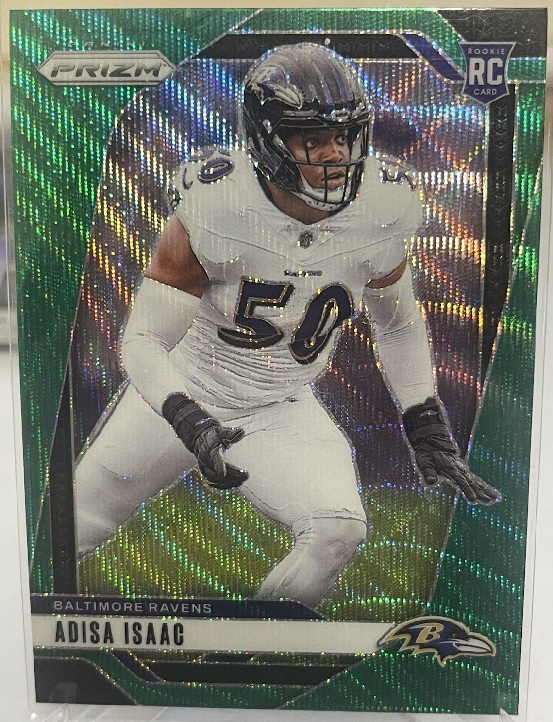 2024 Panini Prizm Green Wave Prizm RC #302 Adisa Isaac Baltimore Ravens PSU