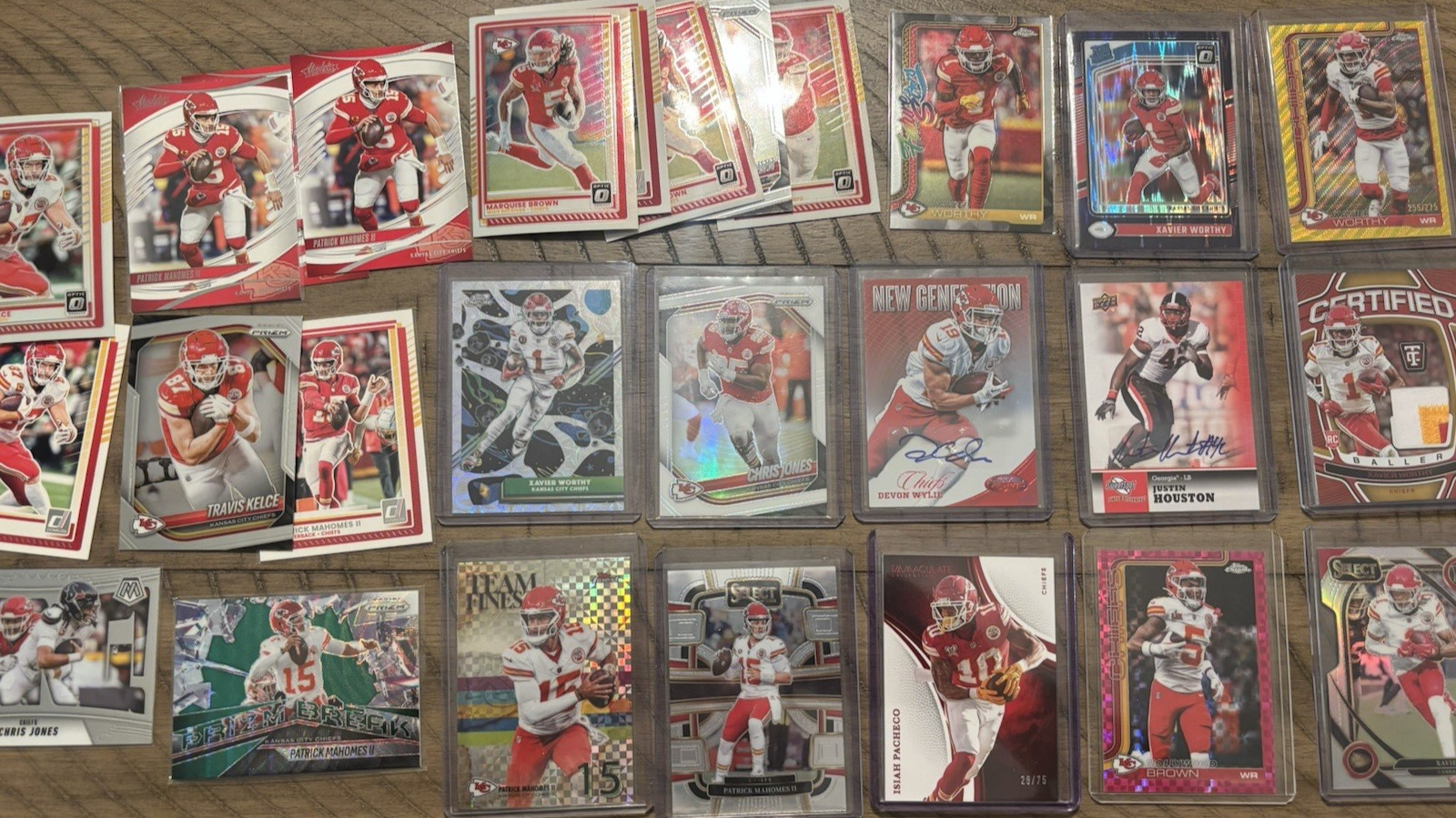 Kansas City Chiefs Lot - Mahomes Finest Xfractor - Xavier Worthy - Rookies/Autos view 3