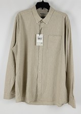 Barbour Men's Nelson Linen Cotton Tailored-Fit Button-Down Shirt Stone-Large