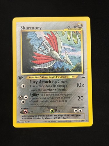 Skarmory 23/64 Neo Revelation 1st Edition Regular Pokémon TCG - LP (Dents)