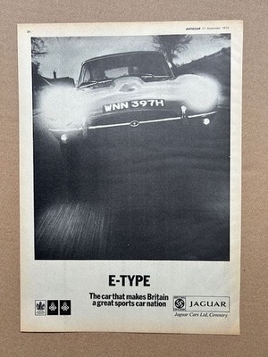 JAGUAR E-TYPE MEMORABILIA Original motoring press advert from 1970 - these vinta