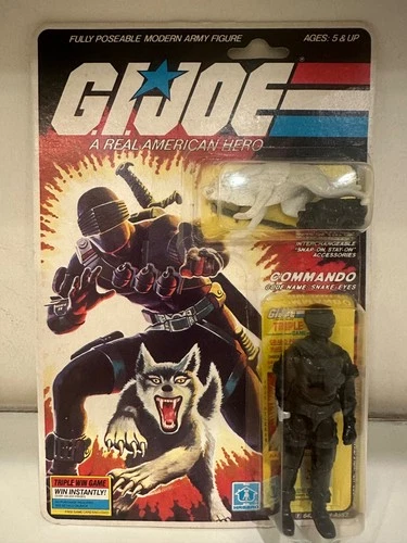Hasbro G.I.Joe 1983/85 Snake-Eyes 34 Back Peach Card “Triple Win“ Re-Sealed