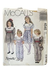McCALL'S 4545 Girls Jumpsuit Dress Bag Size 2-4 Vintage 1989