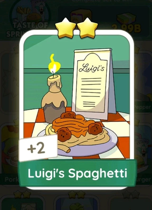 Luigis Spaghetti - Monopoly !!! 2⭐️ THE SIMPSONS ALBUM (günstig und schnell) - Bild 1 von 1
