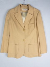 VTG Young Pendleton Virgin Wool Blazer Womens 11 12 Brown 2 Button Academia