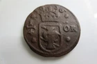 Sweden medieval  copper coin, Christina  1/4 öre 1636; Nyköping