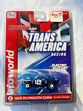 1970 PLYMOUTH CUDA SWEDE SAVAGE 42 AUTOWORLD SLOT CAR ULTRA-G THUNDERJET CHASSIS
