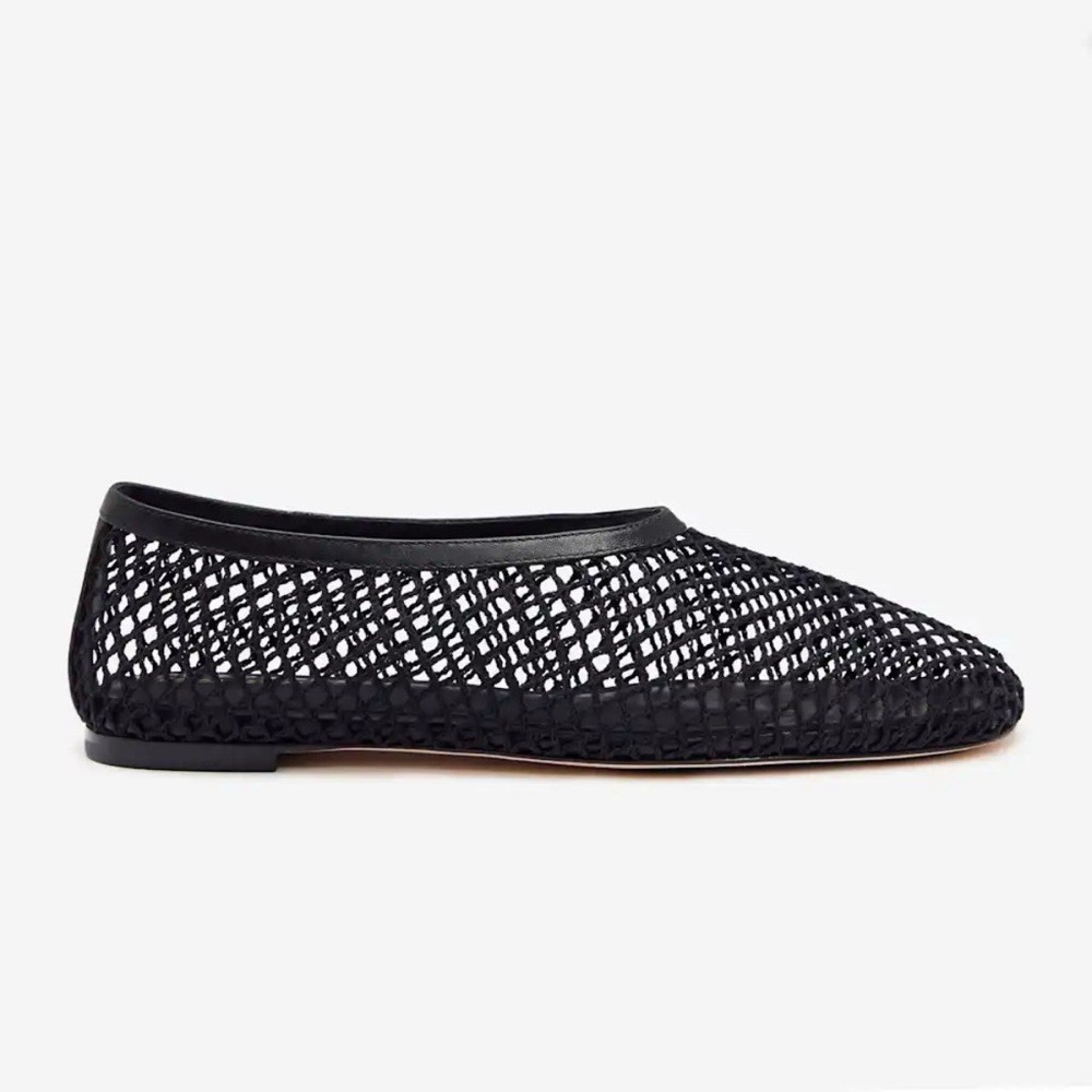 New Reformation Britt Ballet Flats Mesh Black 10.5