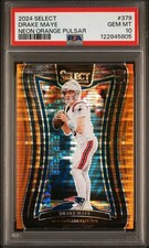 2024 PANINI SELECT NEON ORANGE PULSAR #379 DRAKE MAYE 7/7 PSA 10