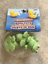 Green Rubber Frogs Bath Time Fun Frog Froggies Kid's bathing toys 2" 3pk 6mos