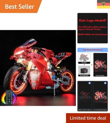 LocoLee Licht Set Kompatibel mit Lego Ducati Panigale V4S Motorrad Fernbedienung