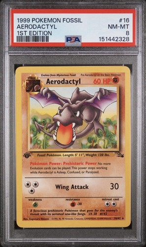 Aerodactyl (1st Edition) graded PSA 8 for sale on eBay