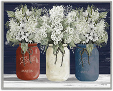 Americana Floral Bouquets Framed Giclee Art by Cindy Jacobs, 30x24 Inches