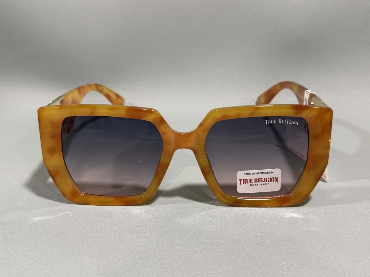 New Original TRUE RELIGION Square Sunglasses Tinted / Gold Accent