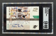 2002 TOPPS TEN BARRY BONDS ON CARD SGC 8 10 AUTOGRAPH AUTO #TTA-BB