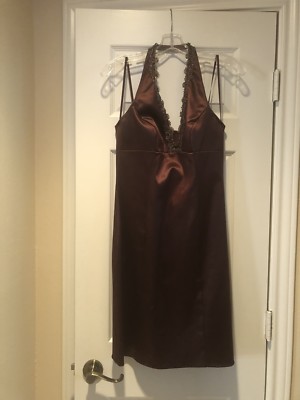 Maria Bianca Nero Brown Halter Dress L | eBay