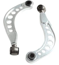 BLACKHORSE-RACING 2PCS Rear Adjustable Upper Camber Kit Silver Compatible Honda