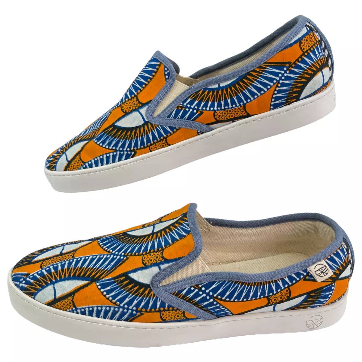 Panafrica Bamako Slip On Shoes Blue Orange 210503 Pattern Womens Size 42 EU
