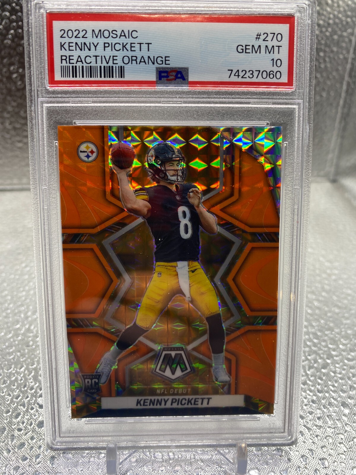 2022 Panini Mosaic KENNY PICKETT Reactive Orange Rookie Rc #301 PSA 10 GEM MINT