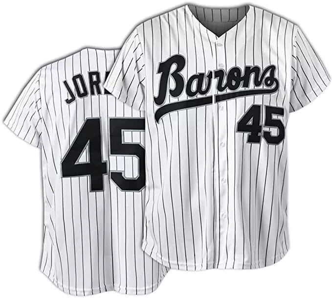 Tocament Birmingham Barons Michael Jordan 45 Baseball Jersey Black or White
