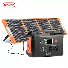 Flashfish E200 Portable Power Station 200W 151Wh  110V with Solar Panel 100W 18V