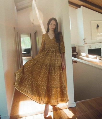 Christy Dawn Basil Dress Goldenrod Size 