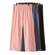 Ladies Casual Loose Pants Taichi Wide Leg Pyjama Trousers Plus Size Warm Solid