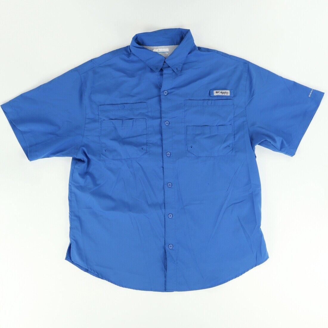 Columbia PFG Tamiami Short Sleeve Solid Shirt Blue Men's L