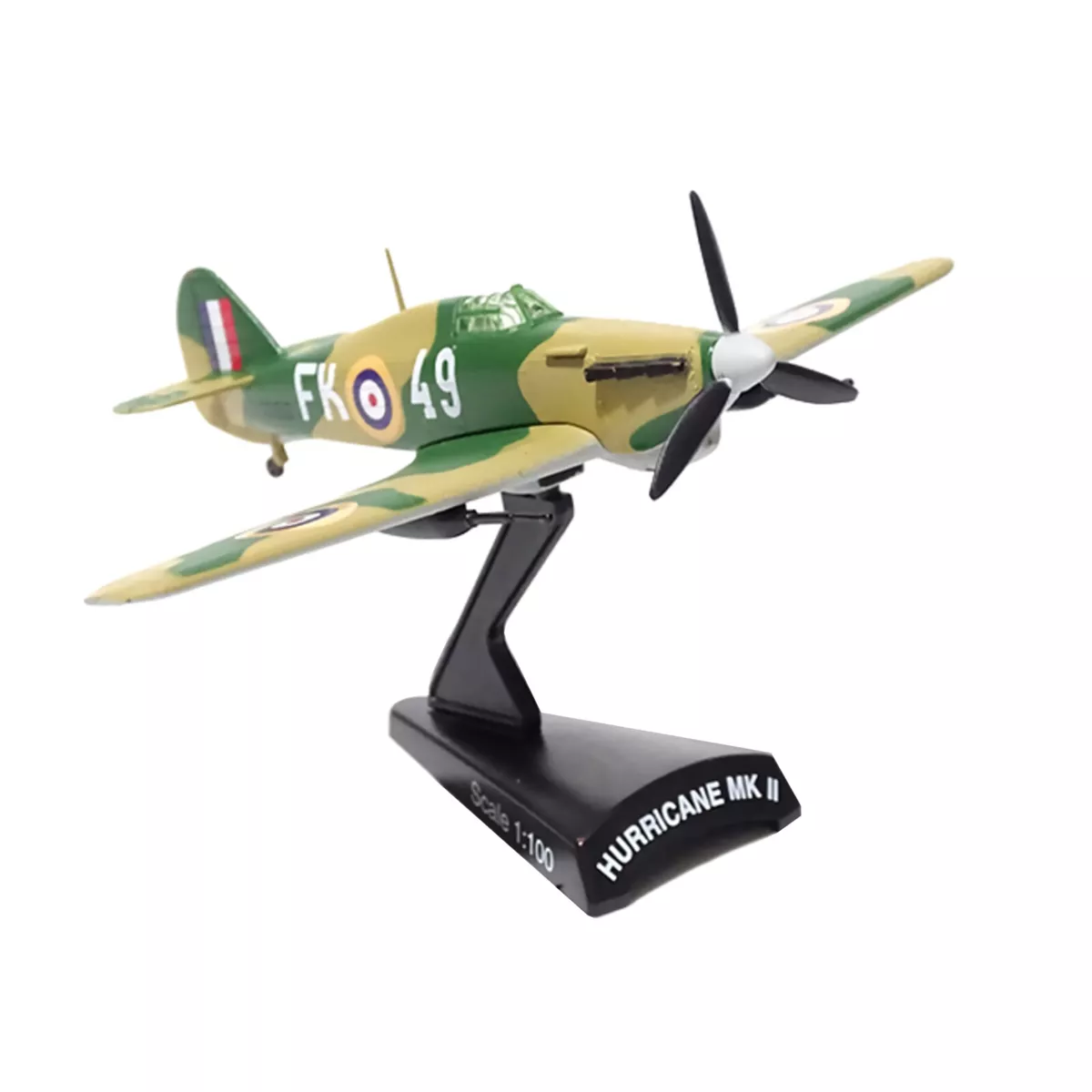1 100 Alloy WWII UK Hurricane MKII Fighter Aircraft Model Plane Static Display
