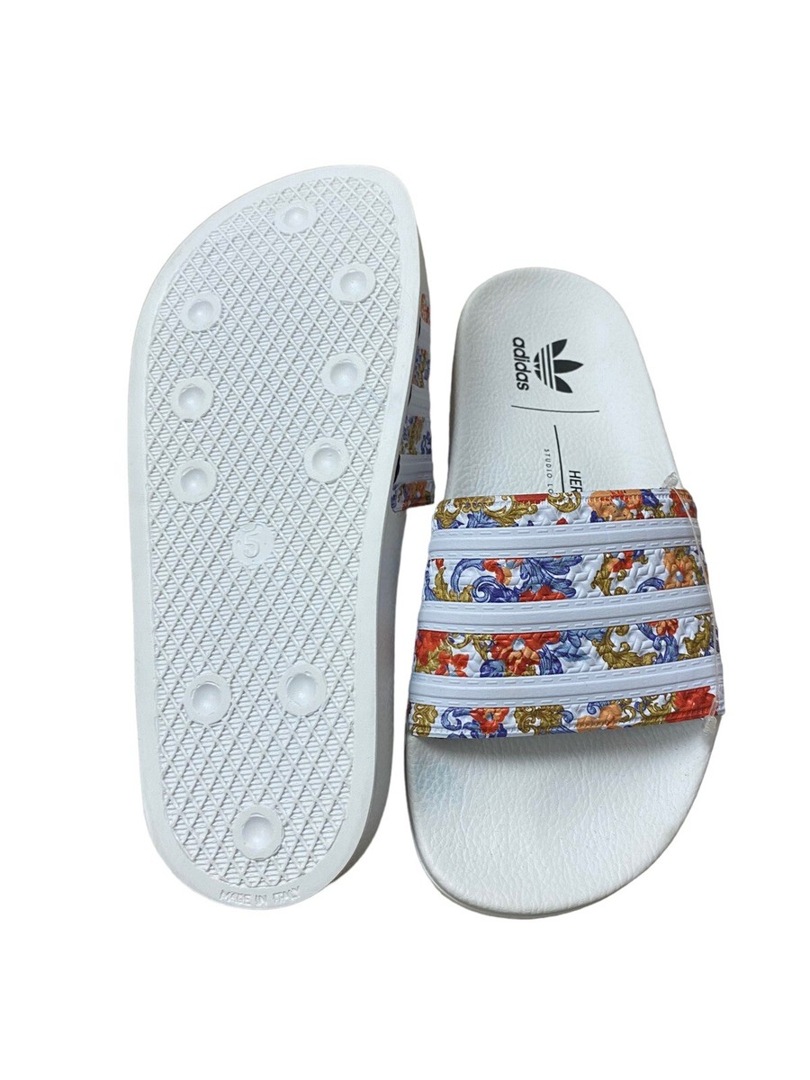 ADIDAS ADILETTE SLIDES 'Cloud White/Multi' Womens Size 6 - FY3670 | eBay