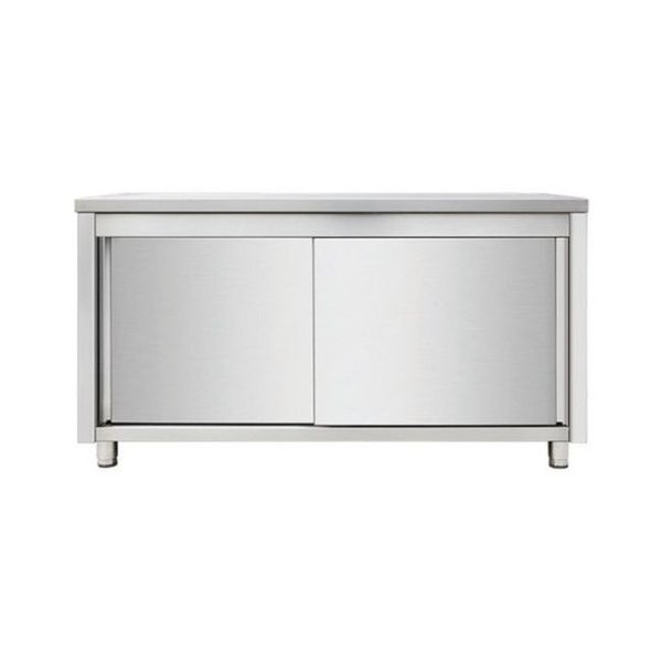 Arbeitsschrank 1600X700X850Mm Cns – Vollmontiert – SchiebetüRen – Gastro Edelsta-image