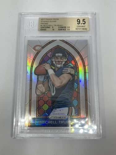 2017 Panini Mitchell Trubisky Stained Glass Prizm Rookie BGS 9.5 SSP #1
