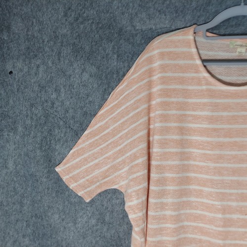 Nurture Tunic L Knit Dolman Short Sleeve Striped Criss Cross Nautical Coastal - Bild 12 von 20