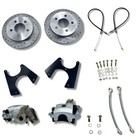 1963-1987 Chevy C10 Rear Disc Brake Conversion Kit Silver E-Brake Calipers 5x5