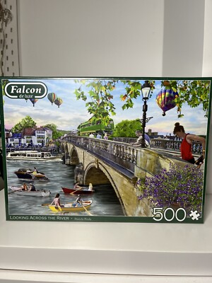 Neu versiegelt 500 Stck. Falcon de Lux Puzzle ''Blick über den Fluss''