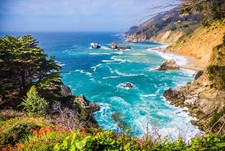 Landscape nature photography sunlight coast beach trees Custom Gaming Mat Desk