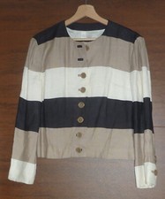 Louis Feraud Linen/silk Jkt W Embossed Buttons - Uk 10/us 6/f 38 - New Wo Tags