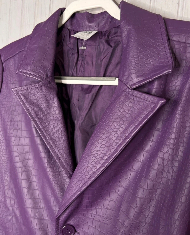 JOKER Suicide Club Mens JACKET S Cosplay Purple Reptile Texture Lined Jared Leto - Image 3 of 4