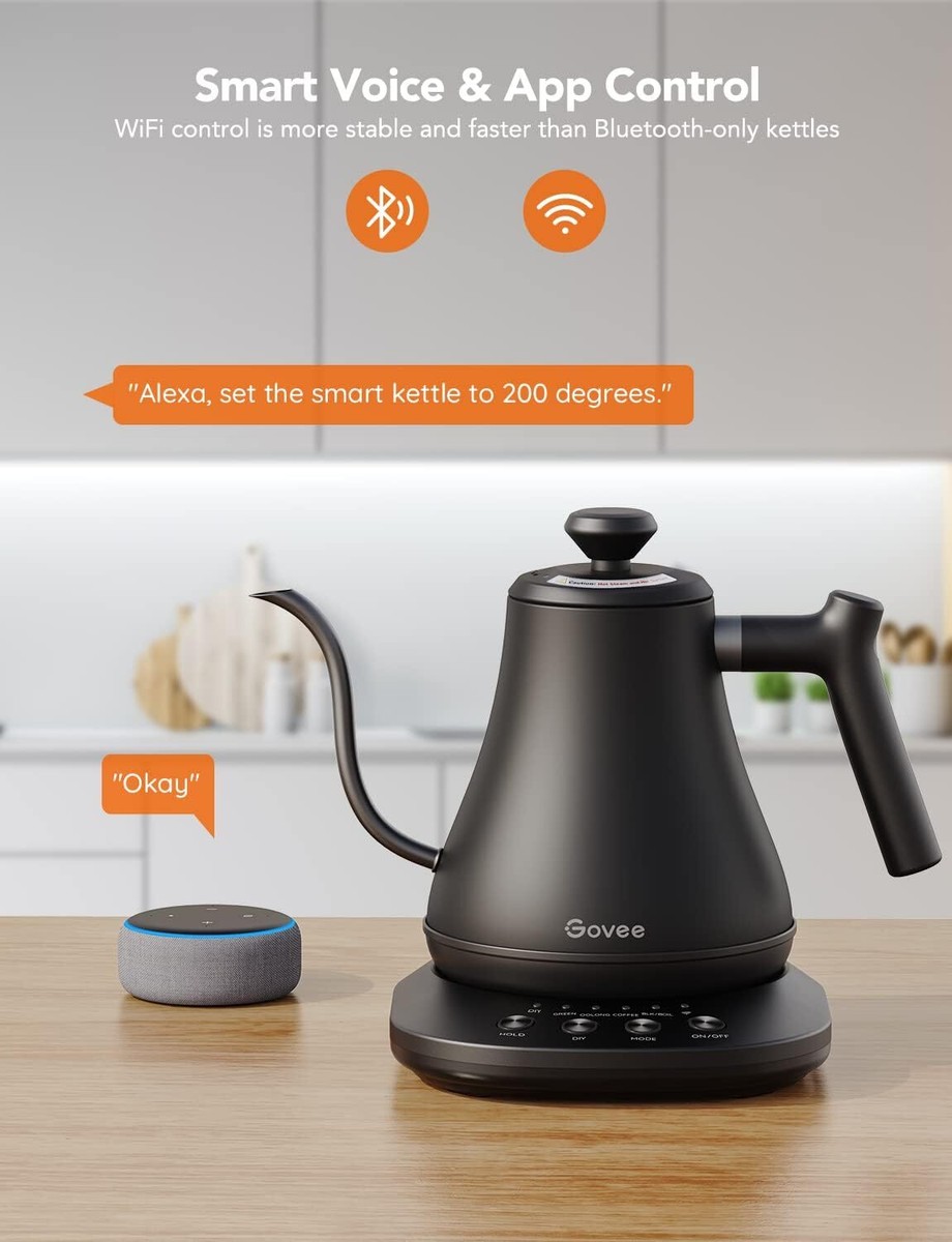 Govee Smart Electric Kettle, WiFi Variable Temperature Control Gooseneck  Kettle,