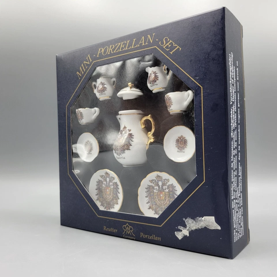 Miniature Porzellan Set Austria Emblem Design Design Reutter Germany Porcelain - Image 3 of 4