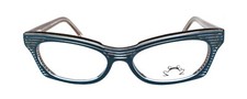 New Authentic Eye'DC V837 008 90s France Vintage Blue Brown Plastic Eyeglasses