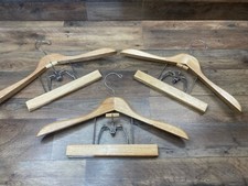 3 Wooden Suit Hangers Coat/Jacket Pant/Skirt Vintage Setwell Style