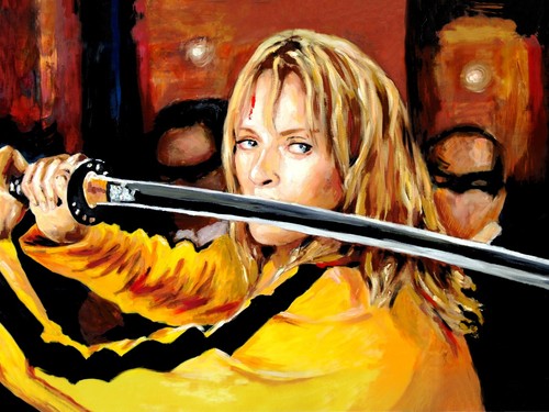 KILL BILL TT Art -Iconic Movie Scenes with 6"x8" mounted prints- A4 framed - Picture 7 of 9