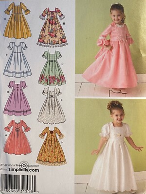 NEU C 2007 ''SIMPLICITY'' KLEID FÜR BESONDERE ANLÄSSE SCHNITTMUSTER 3545 KIND 5-8
