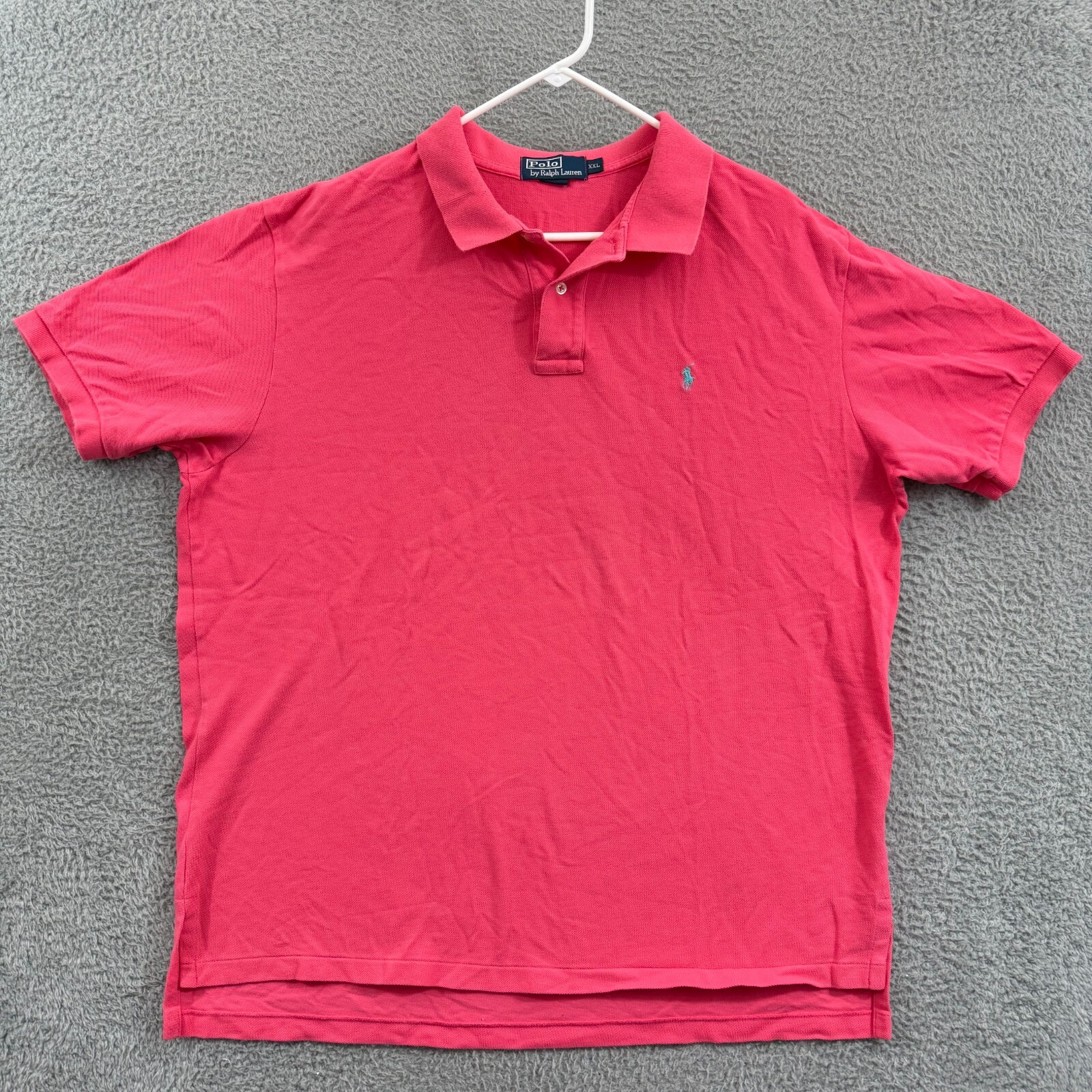 Polo Ralph Lauren camicia uomo 2XL rosa manica corta pony bottone golf maglia preppy