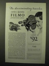 1931 Bell  Howell Filmo 70-A Movie Camera Ad, Traveler